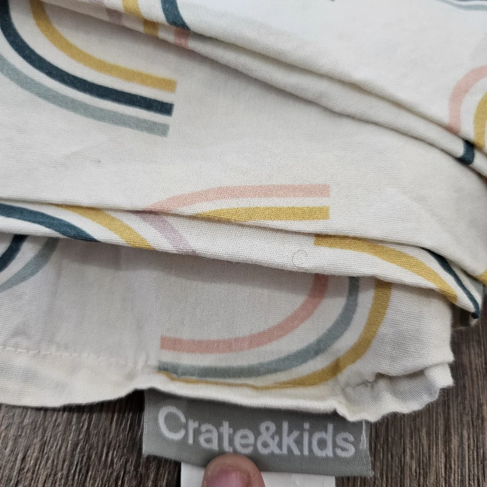 Crate & Kids Organic Cotton Toddler Crib Sheet Set Asha Rainbow